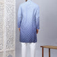 Men's Blue Ombre Printed Kurta Pyjama Set