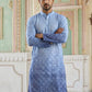 Blue Ombre Printed Kurta Pyjama Set For Men ( JOKP P 5074Blue )