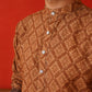 Brown Ombre Printed Kurta Pyjama Set For Men ( JOKP P 5074Brown )