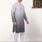 Men's Grey Ombre Printed Kurta Pyjama Set