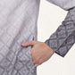 Men's Grey Ombre Printed Kurta Pyjama Set