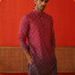 Maroon Ombre Printed Kurta Pyjama Set For Men ( JOKP P 5074Maroon )