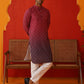 Maroon Ombre Printed Kurta Pyjama Set For Men ( JOKP P 5074Maroon )