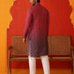 Maroon Ombre Printed Kurta Pyjama Set For Men ( JOKP P 5074Maroon )
