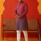 Maroon Ombre Printed Kurta Pyjama Set For Men ( JOKP P 5074Maroon )