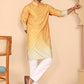 Ombre Printed Kurta Pyjama Set For Men ( JOKP P 5074 P 5074 Mustard ) [FF] [K-7-12]