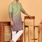 Olive Green Ombre Printed Kurta Pyjama Set For Men ( JOKP P 5074 Olive )