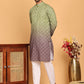 Olive Green Ombre Printed Kurta Pyjama Set For Men ( JOKP P 5074 Olive )