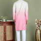 Peach Ombre Printed Kurta Pyjama Set For Men ( JOKP 5074Peach )