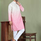 Peach Ombre Printed Kurta Pyjama Set For Men ( JOKP 5074Peach )