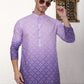 Men's Purple Ombre Printed Kurta Pyjama Set