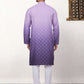Men's Purple Ombre Printed Kurta Pyjama Set