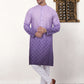 Men's Purple Ombre Printed Kurta Pyjama Set