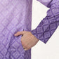 Men's Purple Ombre Printed Kurta Pyjama Set