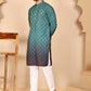 Ombre Printed Kurta Pyjama Set For Men ( JOKP P 5074 P 5074 Teal ) [FF] [K-7-12]
