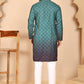Ombre Printed Kurta Pyjama Set For Men ( JOKP P 5074 P 5074 Teal ) [FF] [K-7-12]