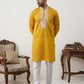 Silk Blend Embroidered Ethnic Kurta Pyjama Set ( JOKP 5075Mustard )
