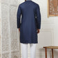 Collar Embroidered & Sequin Kurta With Pyjama