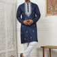Collar Embroidered & Sequin Kurta With Pyjama