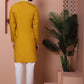 Mustard Embroidered With Mirror Work Silk Kurta With Pyjama Set