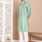 Men's Printed Pure Cotton Kurta Pyjama Set ( JOKP P 5079Green )