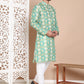 Men's Printed Pure Cotton Kurta Pyjama Set ( JOKP P 5079Green )