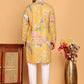 Men's Animal Printed Pure Cotton Straight Kurta Pyjama Set ( JOKP P 5079 Mustard )