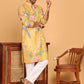 Men's Animal Printed Pure Cotton Straight Kurta Pyjama Set ( JOKP P 5079 Mustard )