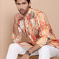 Men's Printed Pure Cotton Kurta Pyjama Set ( JOKP P 5079Orange )