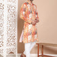 Men's Printed Pure Cotton Kurta Pyjama Set ( JOKP P 5079Orange )