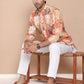 Men's Printed Pure Cotton Kurta Pyjama Set ( JOKP P 5079Orange )