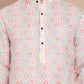 Men's Printed Pure Cotton Kurta Pyjama Set ( JOKP P 5079Peach )
