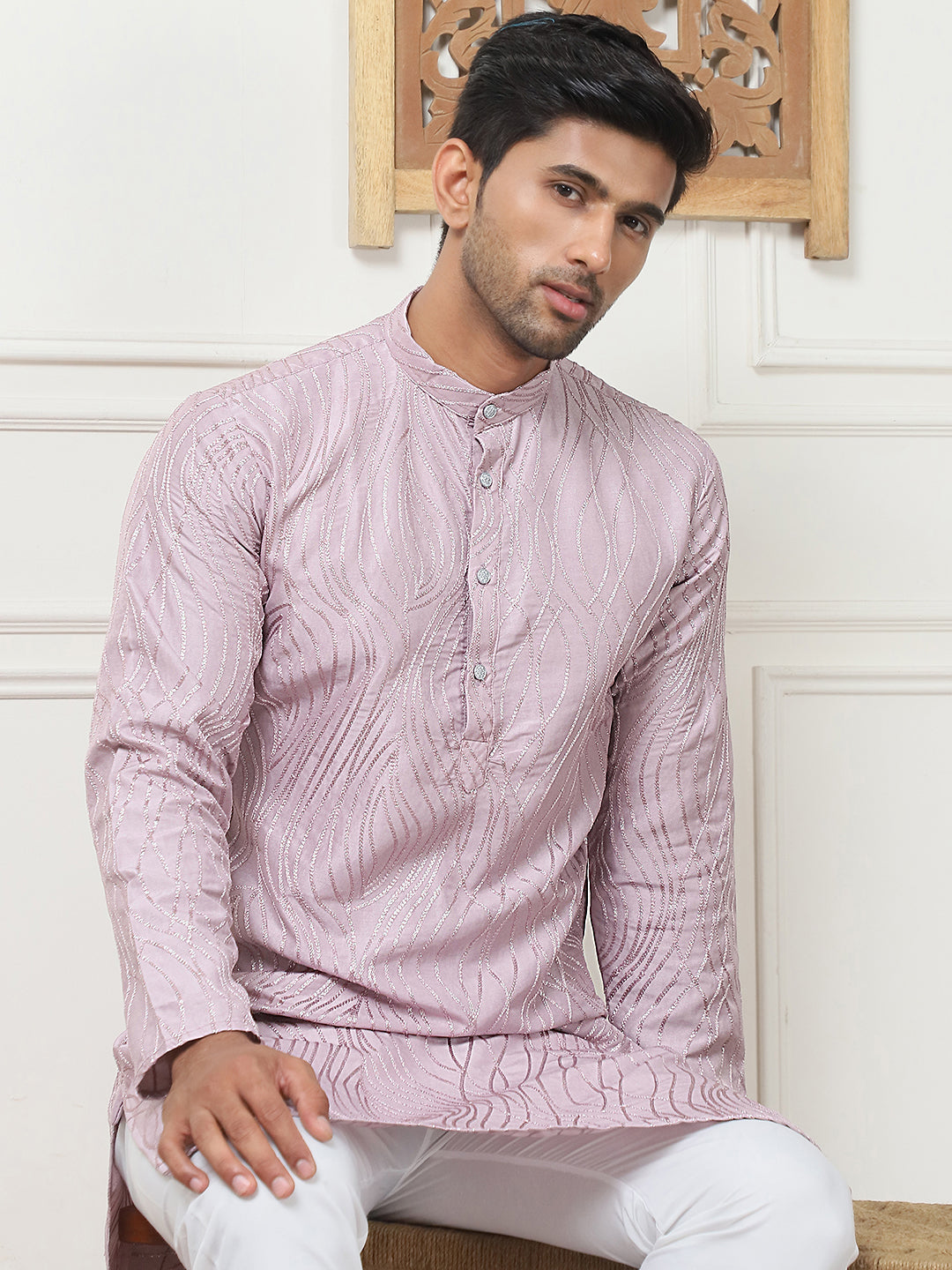 Embroidered Kurta Pyjama for Men [FF] [I-1-4]