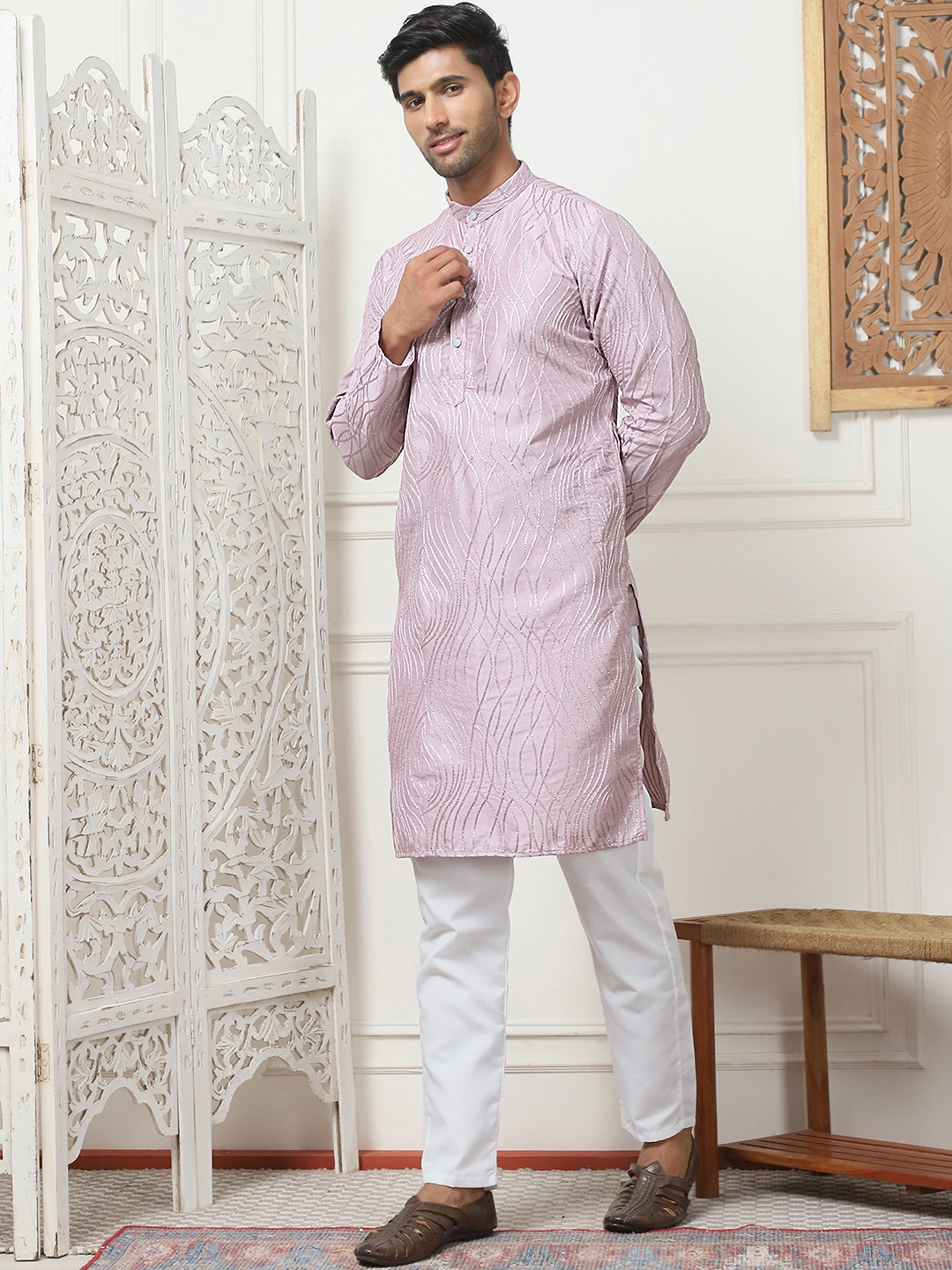 Embroidered Kurta Pyjama for Men [FF] [I-1-4]