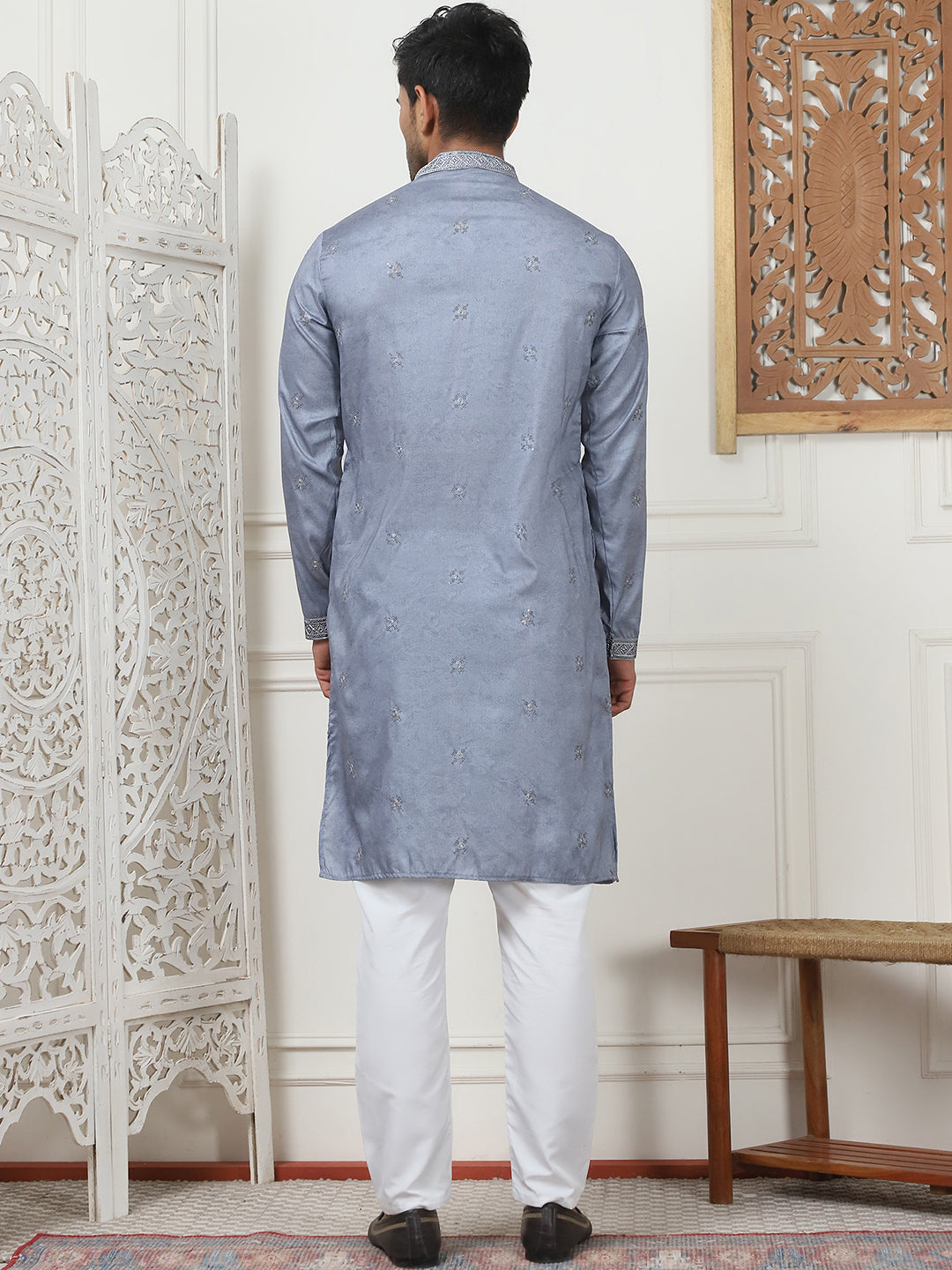 Men's Embroidered & Sequin Kurta Pyjama Sets