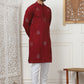 Embroidered Viscose Rayon Straight Kurta Pyjama Set