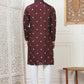 Embroidered & Sequin Cotton Blend Kurta Pyjama Sets