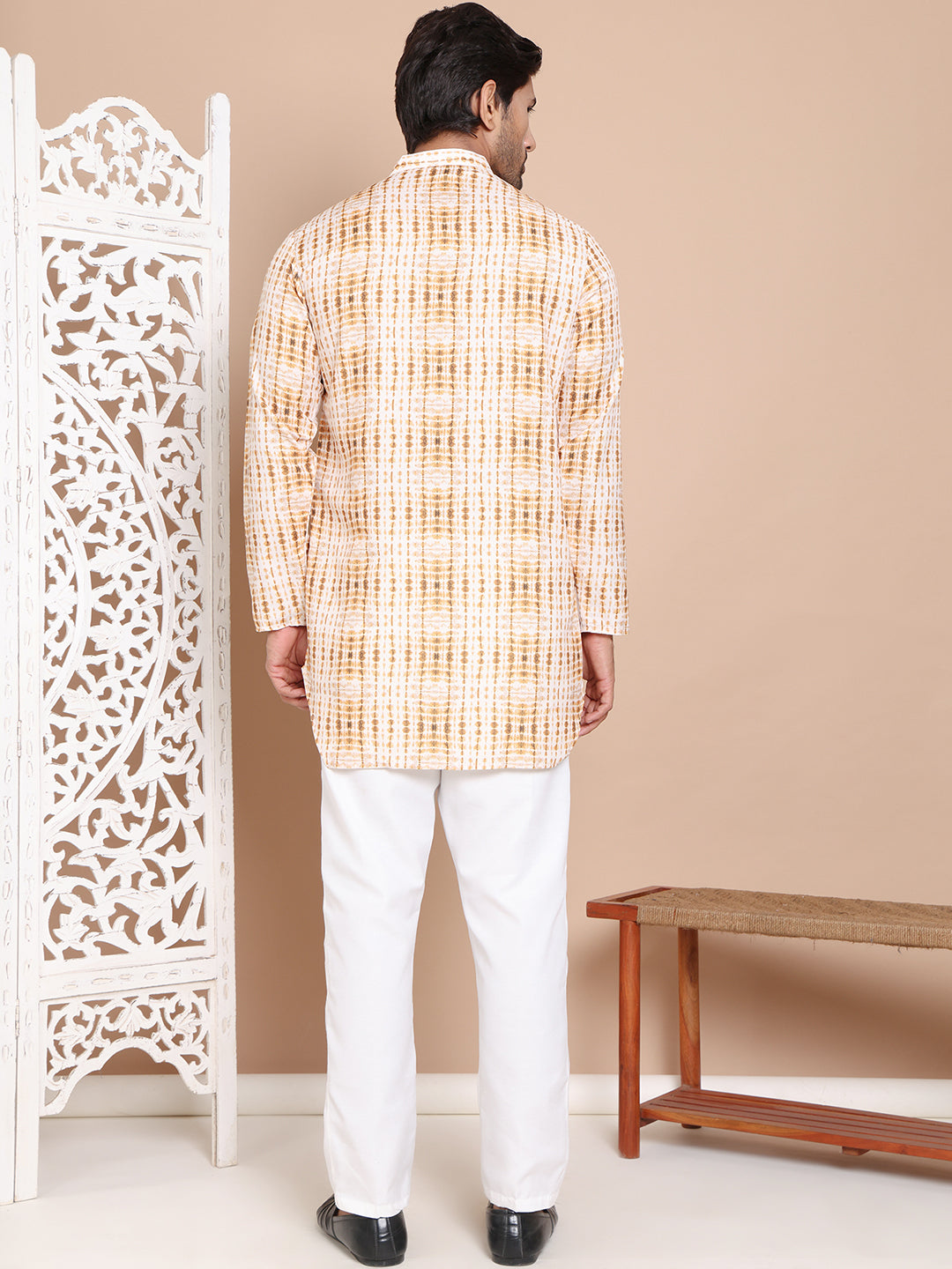Printed Front Open Kurta With Trouser ( JOKP TP W 5090Mustard )