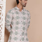 Printed Front Open Kurta With Trouser ( JOKP TP W 5090Olive )