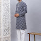 Embroidered Kurta Pyjama for Men ( JOKP P 5092Navy )