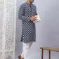 Embroidered Kurta Pyjama for Men ( JOKP P 5092Navy )