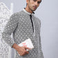 Men's Black Chikankari Embroidered and Sequence Kurta with Pyjama