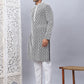 Men's Black Chikankari Embroidered and Sequence Kurta with Pyjama