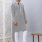 Men's Black Chikankari Embroidered and Sequence Kurta with Pyjama