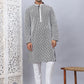 Men's Black Chikankari Embroidered and Sequence Kurta with Pyjama