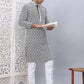 Men's Black Chikankari Embroidered and Sequence Kurta with Pyjama
