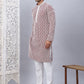 Men's Maroon Chikankari Embroidered and Sequence Kurta with Pyjama
