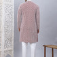 Men's Maroon Chikankari Embroidered and Sequence Kurta with Pyjama