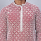 Men's Maroon Chikankari Embroidered and Sequence Kurta with Pyjama