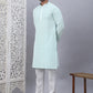 Men's Sky Blue Chikankari Embroidered and Sequence Kurta with Pyjama